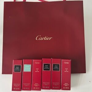 Cartier Burgundy Gift Bag with 6 perfumes!